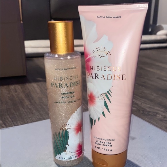 Bath & Body Works Hibiscus Paradise Body Cream and Shimmer Oil Set - Picture 2 of 3